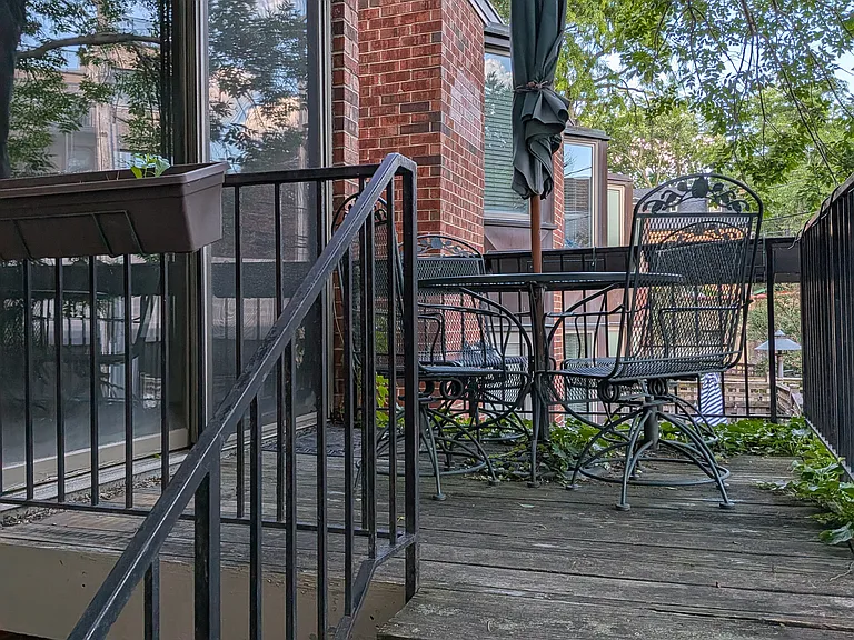 view of porch. sliding door opens to eat in kitchen area