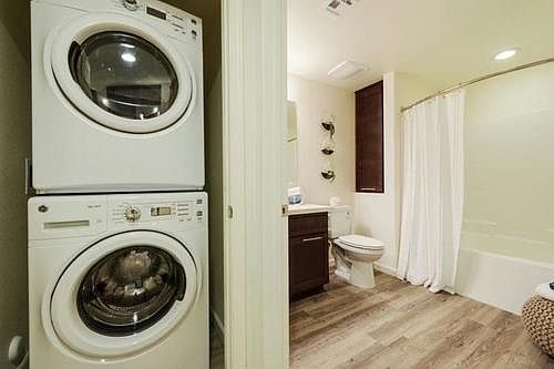 Laundry and bathroom