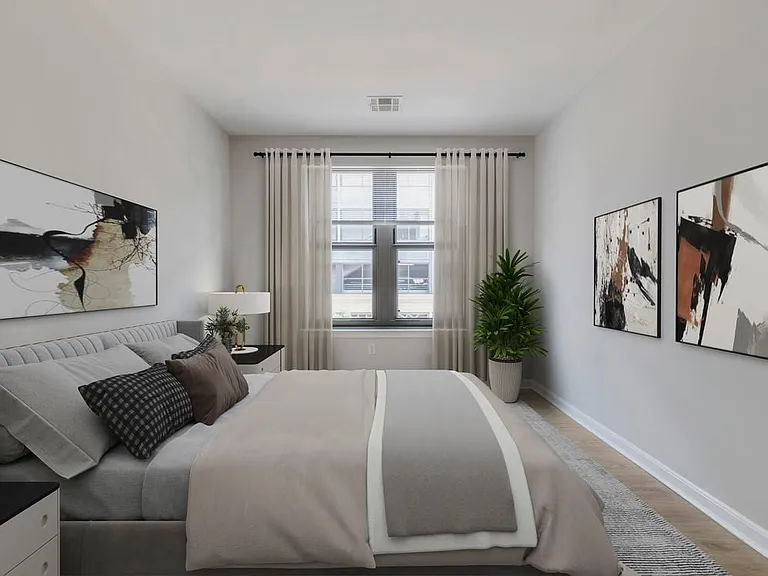 Renovated Package II bedroom with hard surface flooring