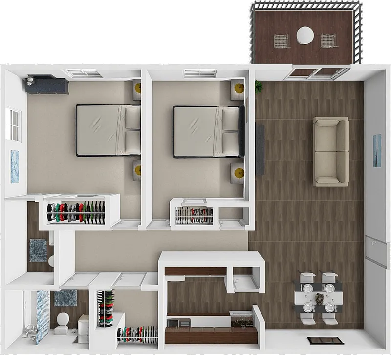 Floor plan 2 Bed 1.5 Bath