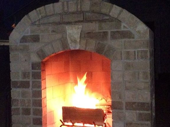 Outdoor Fireplace on Patio