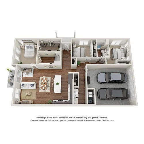 Floor plan C1 - Private Patio & 2-Car Garage
