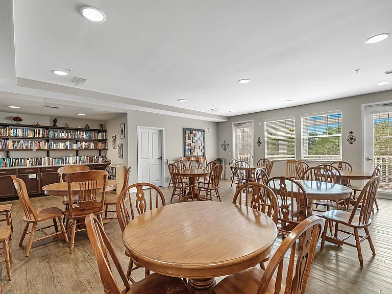 community recreation room. large balcony area