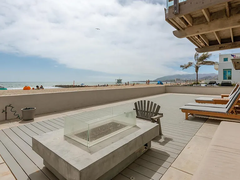 Beach front deck and fire pit