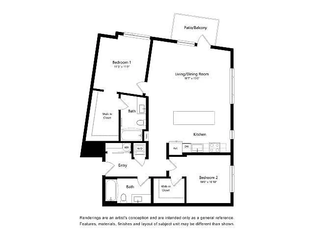 Floor plan Revel by Alta 2B-D3