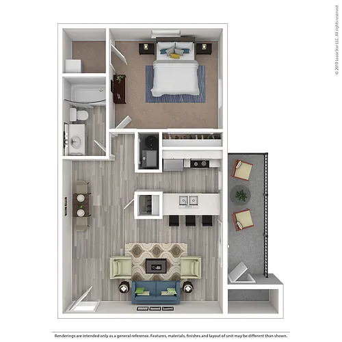 Floor plan 1X1 Upgrade