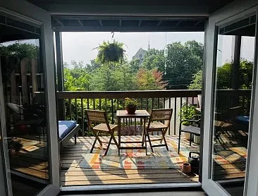 Quite deck with the most beautiful view.