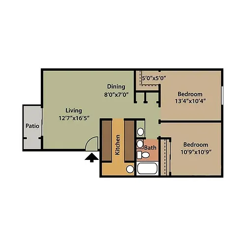 Floor plan 2x1 up