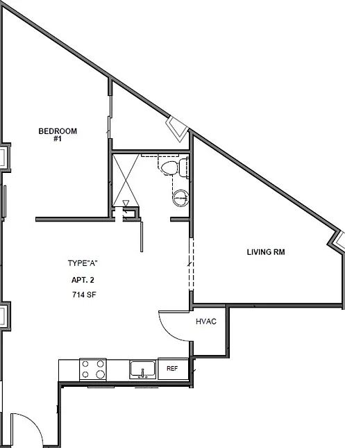 1 bed, 714 sqft, $1,990 — Photo 3