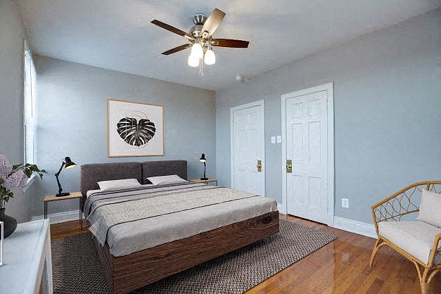 One-bedroom bedroom (virtually staged)