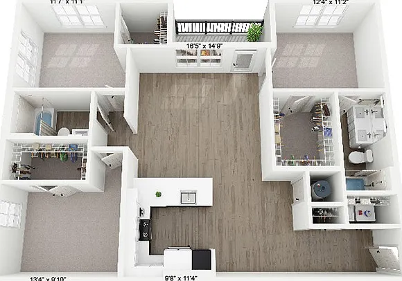 Elizabeth Floor Plan | 3 Bed, 2 Bath Elizabeth Floor Plan | 3 Bed, 2 Bath