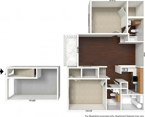 2 Bed 2 Bath with Garage 2 Bed 2 Bath with Garage