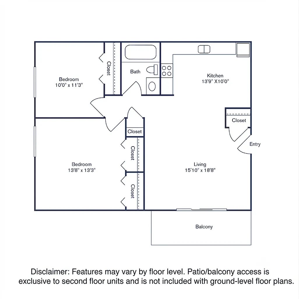 Floor plan Phase II, A, 2 Bedroom, 1 Bath