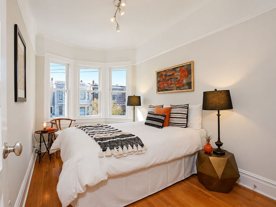 Front bedroom with sunny bay windows