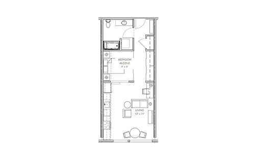 Floor plan GLV - Open 1x1 - A15
