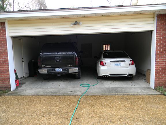 2 car garage w storage rooms