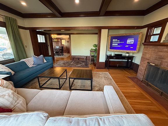 Frame TV looks like a beautiful painting when turned "off" and can be pulled out from the wall when watching TV.