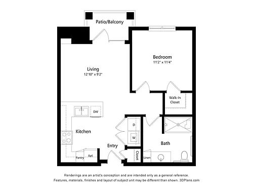 Floor plan 1A - All Utilities Included