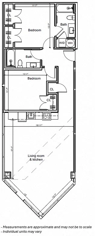 Floor plan 2BR 2H