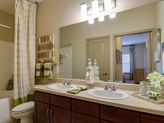 Bathroom vanity with two sinks