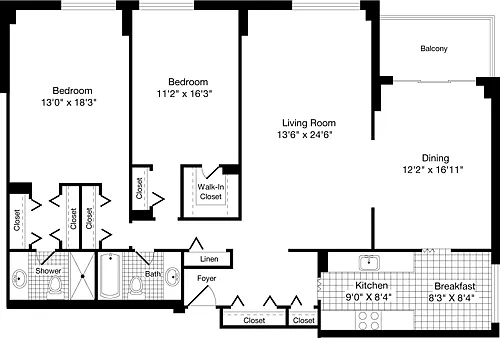 Floor plan 2 Bedrooms F