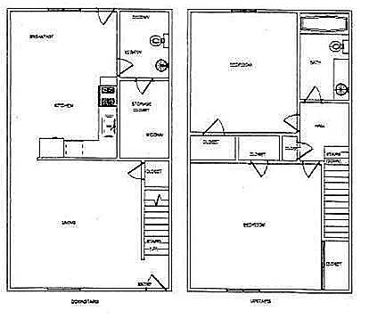 Floor plan 2Bed - 1.5Bath Condo