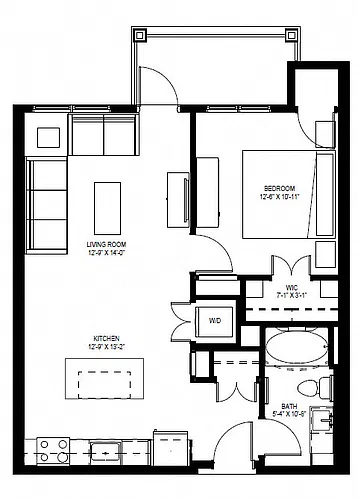 Floor plan One Bedroom A