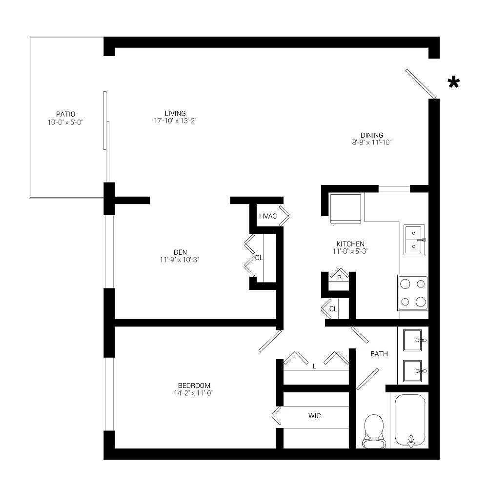 Floor plan A2 w/ Den