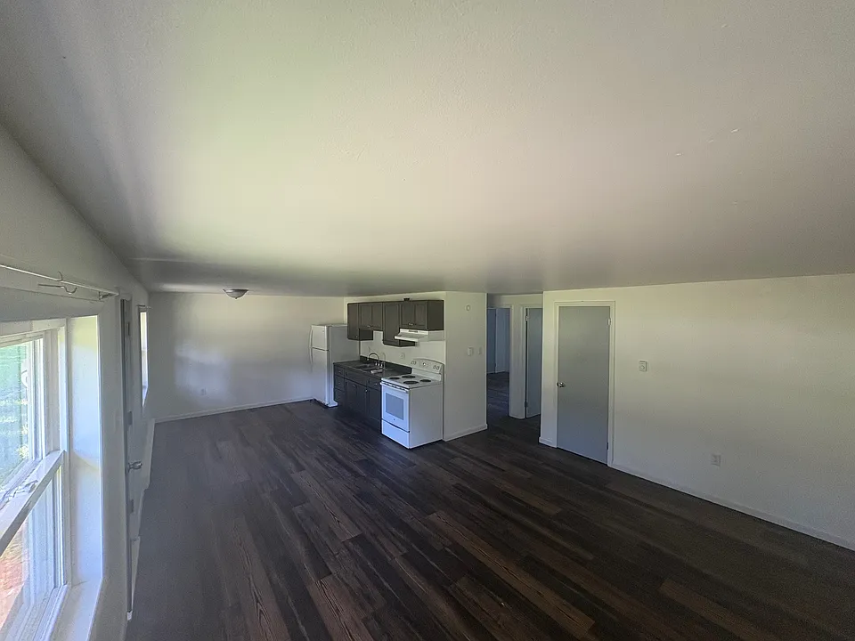 Kitchen/living room. Front door to left