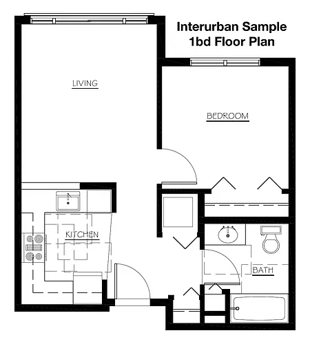 Floor plan 1-Bedroom