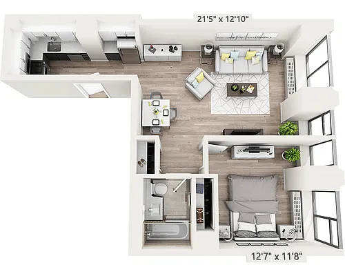 Floor plan One Bedroom L