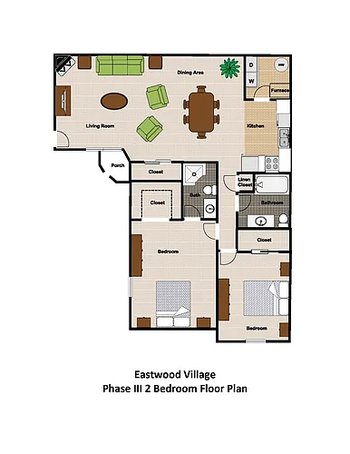 Floor plan Two bed two bath