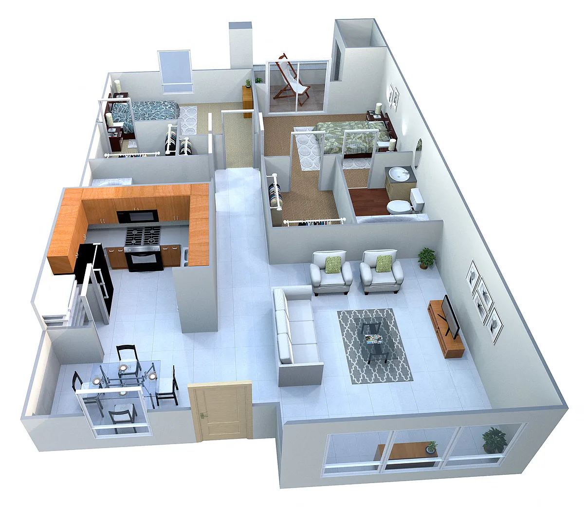 Floor plan 2 Bed 2 Bath