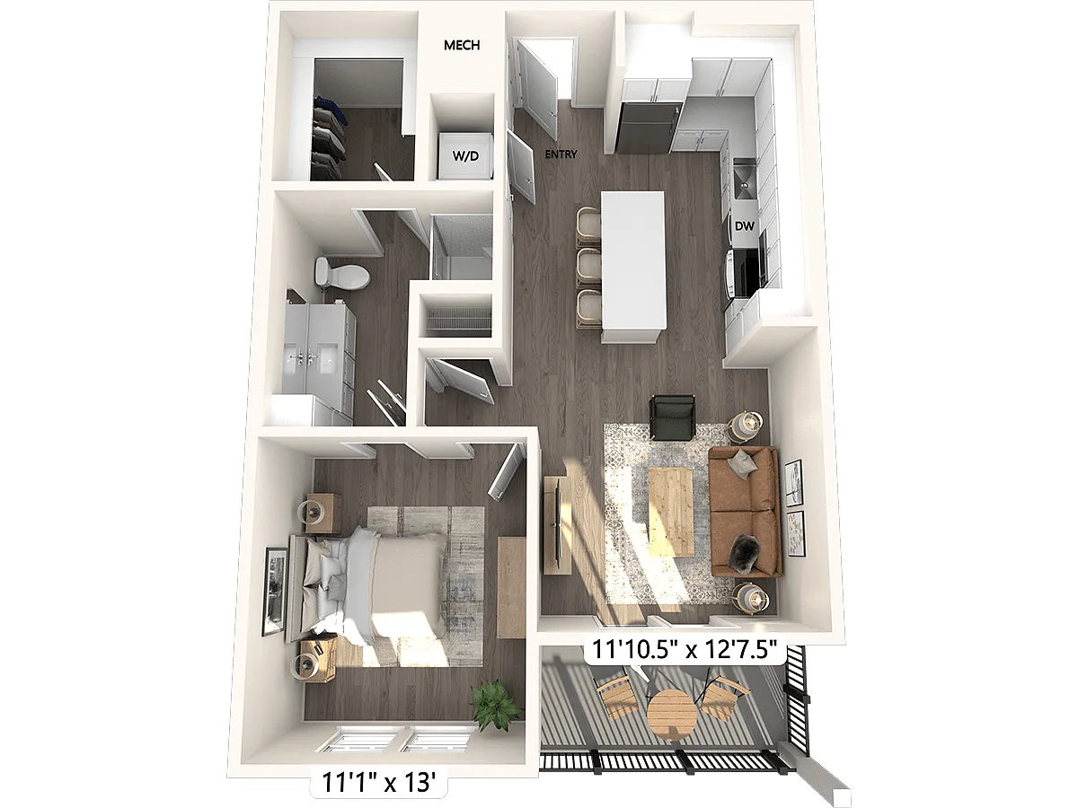 Floor plan A2-731sf-201-601