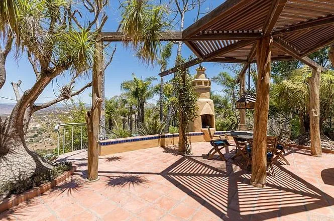 Main patio has outdoor fireplace