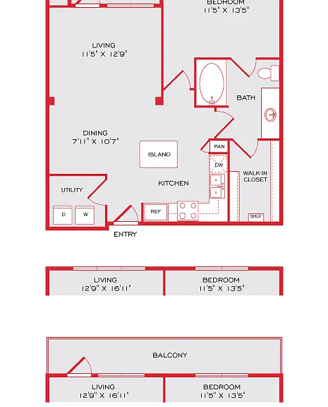 1bed 1bath 1bed 1bath