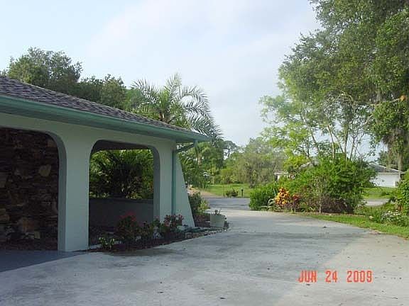 Looking down driveway