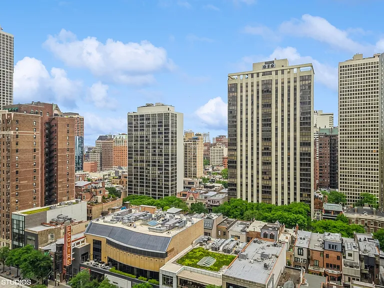 North facing view of Oak Street from unit