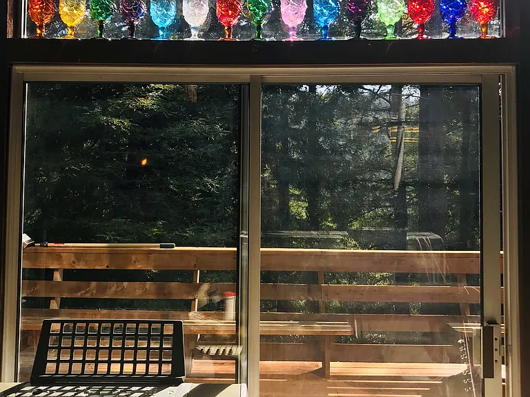 Living Room Mt. Madonna goblets 'stain glass'