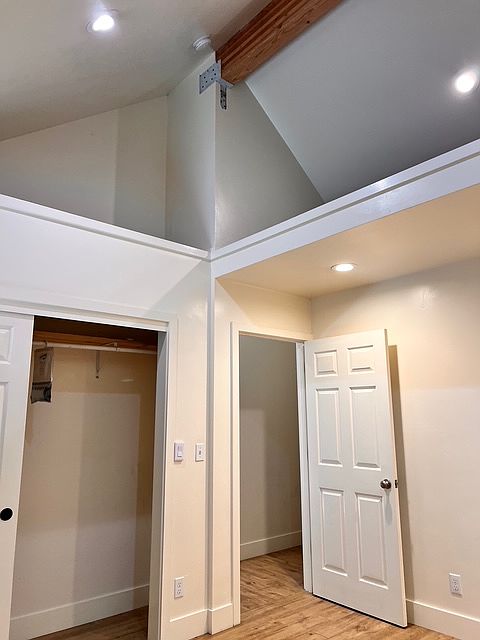 Bedroom with loft storage