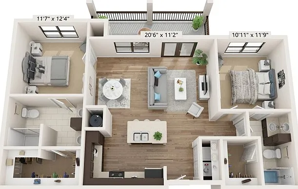 B1 | 2x2 | 1026 sq ft B1 | 2x2 | 1026 sq ft