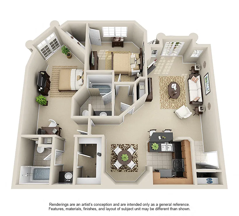 Floor plan Two Bedroom H