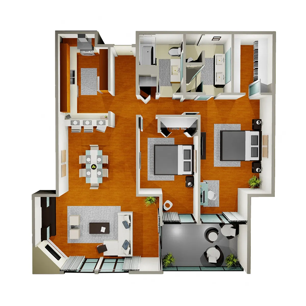Floor plan Standard Two Bedroom Unit