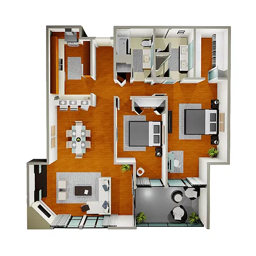 Floor plan Standard Two Bedroom Unit