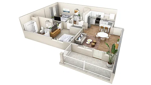 Floor plan 2 BR Vue Overlook