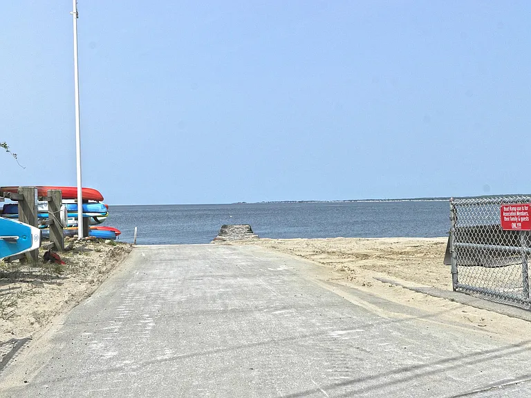 Boat launch at Cornfield Point Beach.
