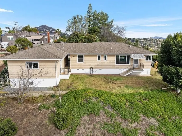 Aerial view of studio and surrounding 1/3 of an acre of private land.