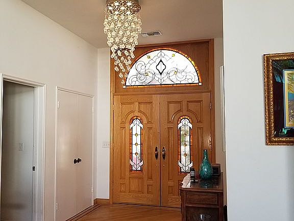 Entryway with New Chandelier