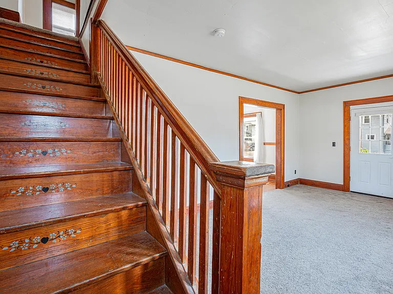 Living room with stairwell