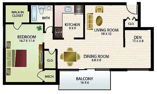 Floor plan Hyde - with Den
